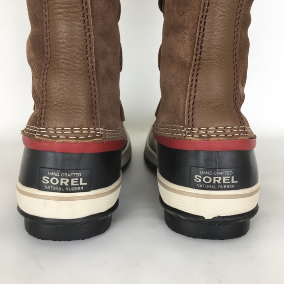 Sorel Joan of Arctic Snow Boots Waterproof Black Leather Women’s Sz 9 Fur Trim - Picture 12 of 15